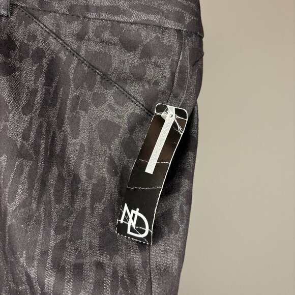 NEW DIRECTIONS NEW Pants Womens 8 Black Gray Animal Print Stretch - Picture 6 of 8